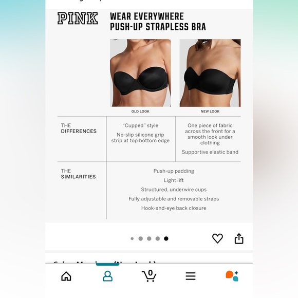 PINK VICTORIA SECERT Strapless Cream Bra push up classic cross pack 34C - Picture 10 of 10